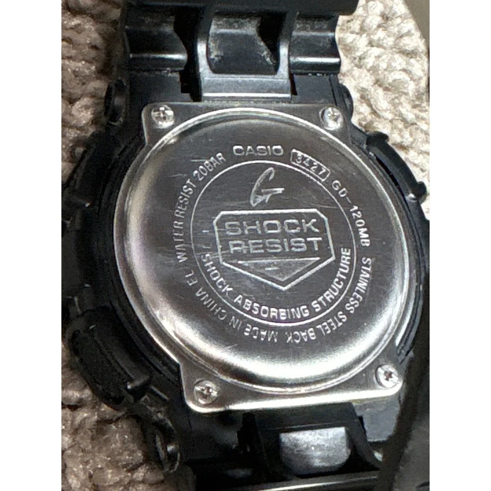 Casio G-Shock GD-120MB Military Black Digital Watch Matte Resin Shock Resist